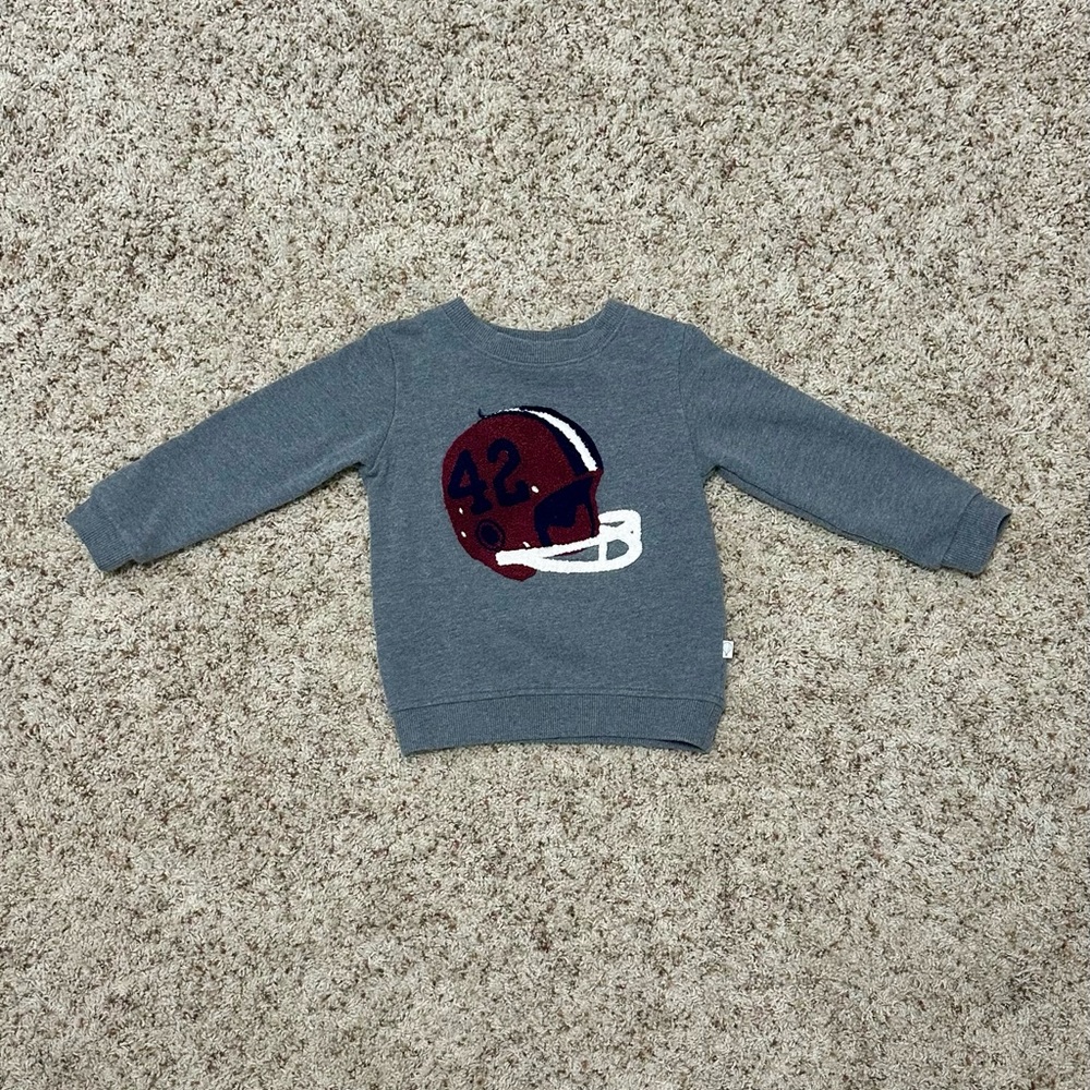 Adventurewear360 Kids 2T-Boys Long-Sleeve Grey Football Helmet Sweatshirt.